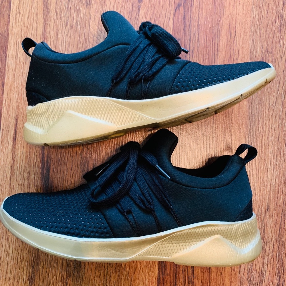 Southern fried chics black & gold tennis shoes